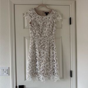 White House Black Market Ivory Lace Mini Dress
